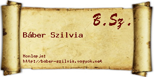 Báber Szilvia névjegykártya