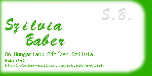szilvia baber business card